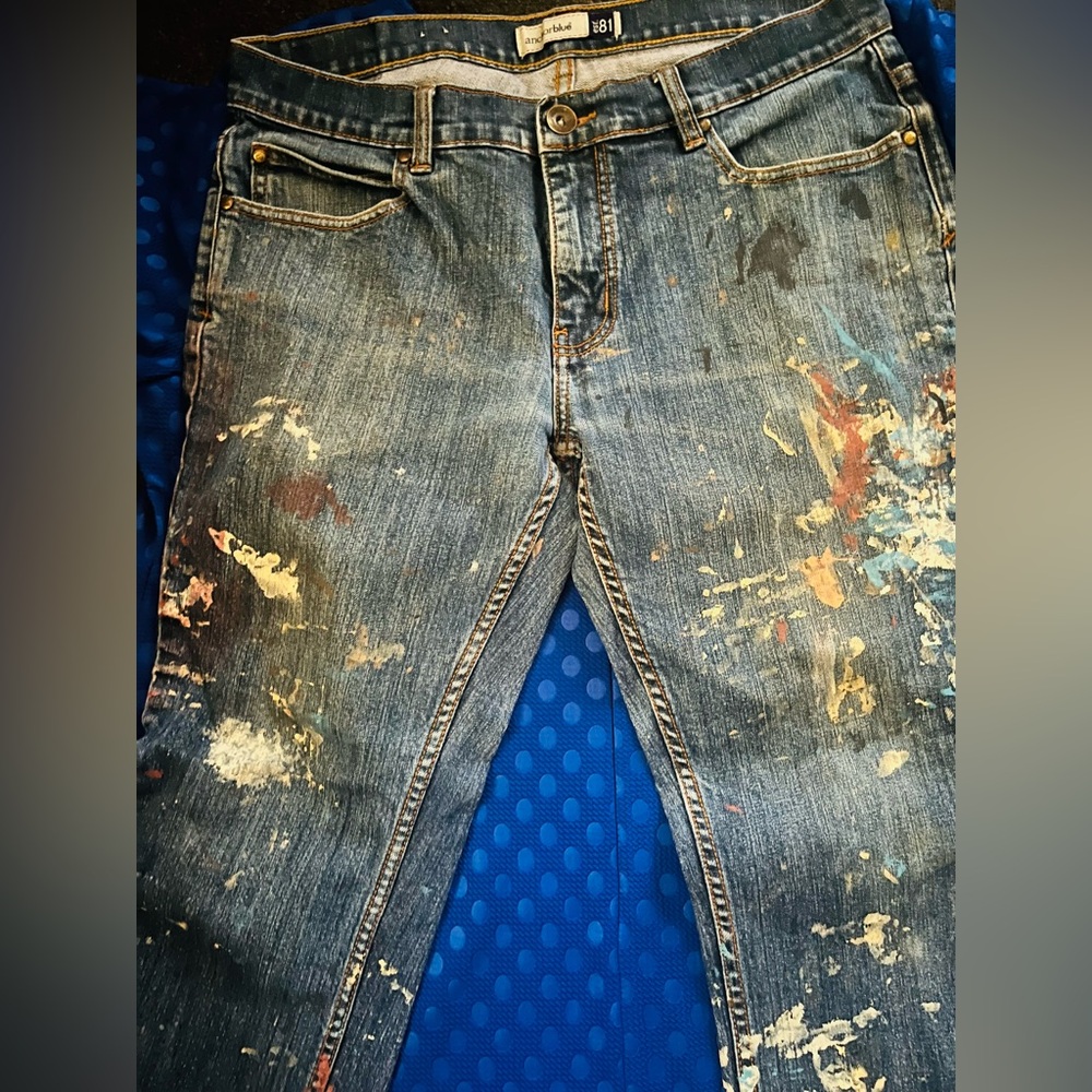Anchor Blue Men's Distressed Artistic Jeans